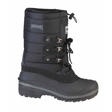 Ranger Men's Winter Boots, 12 M, Leather, 10 in H, Black RP115