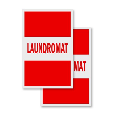 Signmission Laundromat, Vinyl Decals Only 24 Inch x 36 Inch, Vinyl Decal, 2PK DSB-2436-2PACK-Laundromat