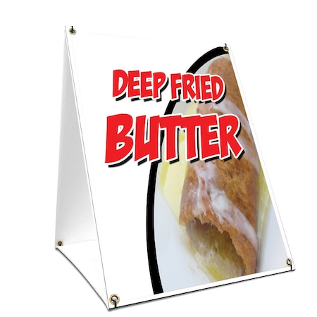 Signmission Deep Fried Butter, 24 Inch x 18 Inch A-frame Yard Sign, Plastic Sign SBC-1824-Deep Fried Butter