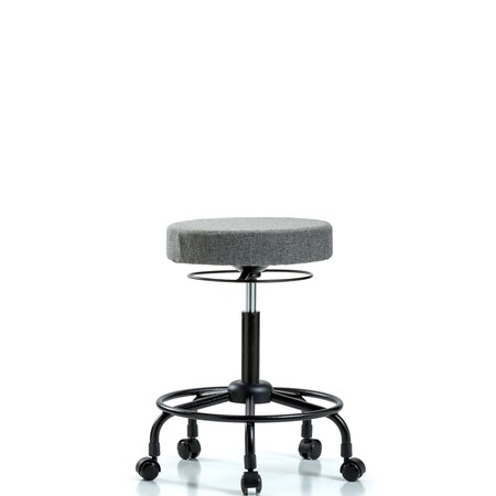Blue Ridge Ergonomics Bench Stool, Med, Fabric, RT, Casters, Gry BR-FMBSO-RT-RC-F44