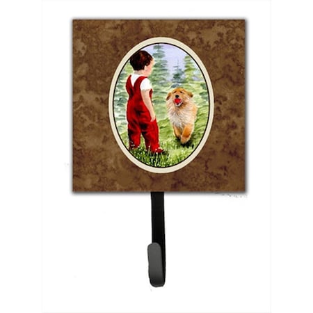 Carolines Treasures 4.25 x 6 in. Little Boy with His Golden Retriever Leash Or Key Hook SS8545SH4