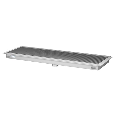 Koolmore 18''x60'' Floor Trough Drain, 14ga W/ Subway-Style Grating & Removable Drain Basket, NSF Listed, SS KM-FTG-1860