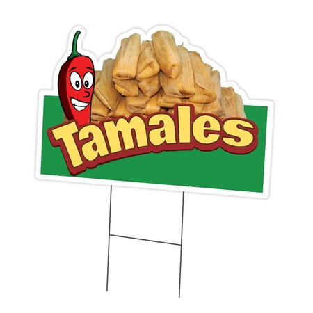 Signmission Tamales Die Cut Yard Sign & Stake outdoor plastic coroplast window, C-DC-1824-Tamales19 C-DC-1824-Tamales19