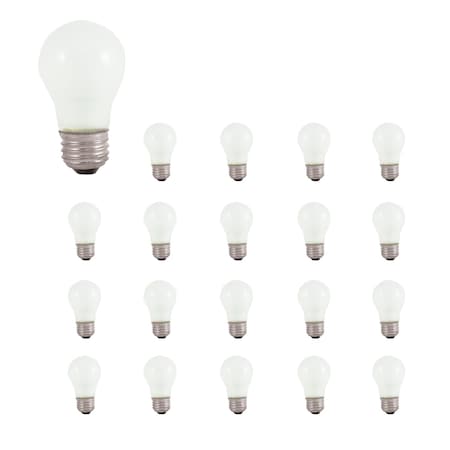 Bulbrite Incandescent Dimmable 40W A15 Light Bulbs, Frost Glass, Medium E26 Screw Base, 2700K, 20PK 860855