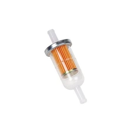 Helix Racing Products Fuel Filter, 1/4In 6mm, Large Cylinder, Clear, Metal, Pleated Paper Filter 118-9305