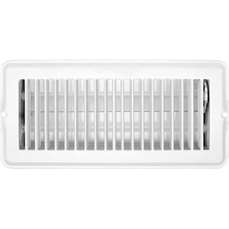 Overtime 3.75 x 9.5 in. White Metal Dampered Vent Register OV2605726
