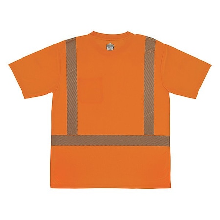 Ergodyne Hi-Vis Shirt, 3XL, Orange, Short Sleeve 22247
