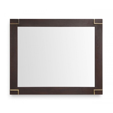 Homeroots 33" Brown and Gold Wood Framed Accent Mirror 510890