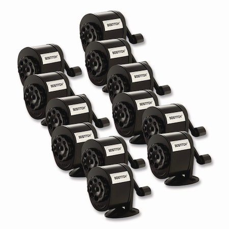 Bostitch Manual Pencil Sharpener, 2.68 x 4.33 x 5.43, Black, 12PK MPS1BLKCT