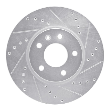 Dynamic Friction Co DFC Brake Rotor - Drilled and Slotted - Silver 631-45045R