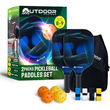 Outdoorcruiser Outdoor Cruiser Pickleball Paddle Set, USAPA Approved, 2 Paddles, 4 Balls, Grip Tapes, Carry Bag OCGPKB04