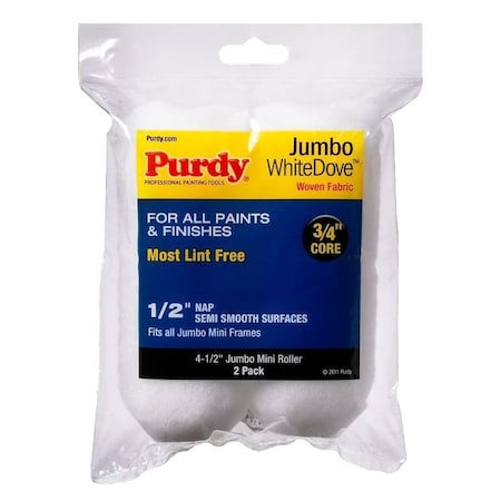 Sherwin Williams Co The ROLLER 4.5 in. JUMBO, WHITE DOVE 1/2 IN. NAP, 2PK 14G624013