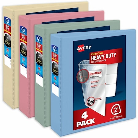 Avery Binder, Assorted Pastel Colors Heavy, PK4 79637