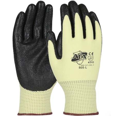 G-Tek Seamless Knit A3 Polykor/ATA Blend Glove with Foam Nitrile Coated Grip on Palm & Fingers 505-XL