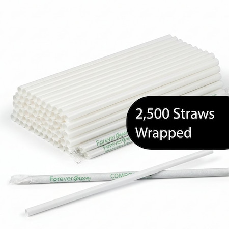 Beyondgreen Jumbo PHA Straw, BG Print, 2500PK STR0775-B-BG