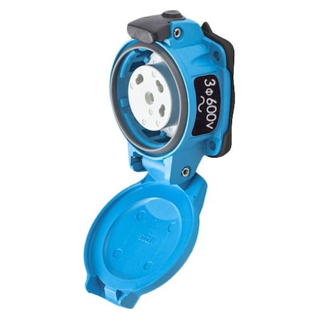 Meltric PN20 RECEPTACLE POLY BLUE SIZE 1 TYPE 4X 3P+G 15 A 600 VAC 60 Hz SCREW TYPE LOCKING PAWL 01-N4143-824-300