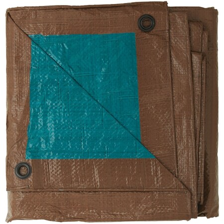 Do It Best 1 Side Green/1 Side Brown Woven 12 Ft. x 14 Ft. Medium Duty Poly Tarp 764388