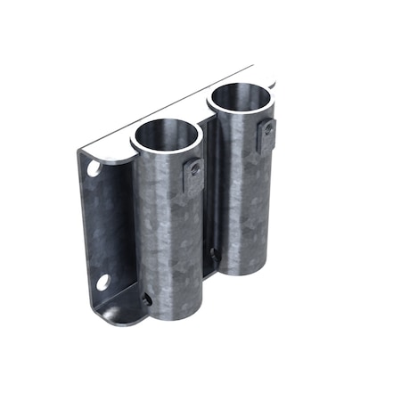 Safety Rail Face Mount Bracket, Double, Galvanized 400564