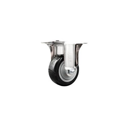Service Caster 3 Inch 316SS Black Polyurethane Wheel Rigid Top Plate Caster SCC-SS31620R314-PPUB-BLK