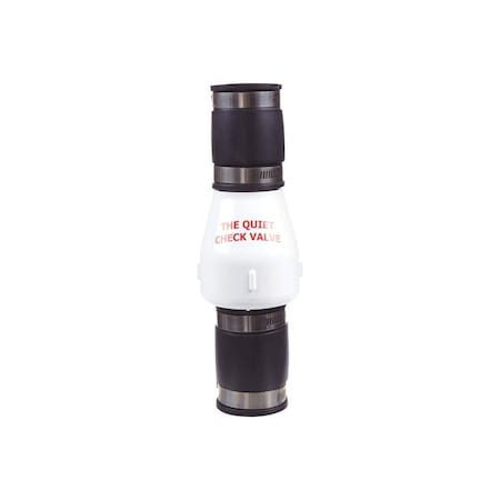 Magic Plastics 1-1/2 In. White PVC Spring-Loaded Quiet Check Valve w/Two Sleeves & Four Hose Clamps B-0821-15H