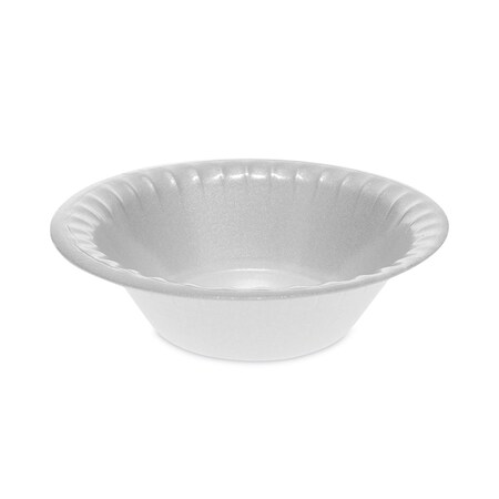 Pactiv Laminated Foam Dinnerware, Bowl, 12 oz, 6" Diameter, White, PK1000 YTK100120000