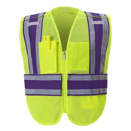 2W International High Vis Public Safety Vest, Regular, Purple PWB503 PR RG