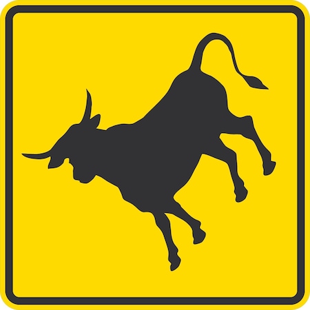 Lyle Bull Graphic, 30x30, High Intensity Prismatic, Yellow G-15373-HI_30x30