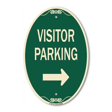Signmission Visitor-parking Right, 12 Inch X 18 Inch Architectural Oval, Heavy Gauge Aluminum A-OV-G-1218-9868