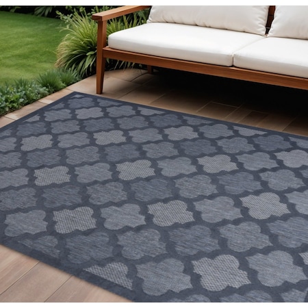 Homeroots 7' X 10' Navy Blue Indoor Outdoor Area Rug 522156