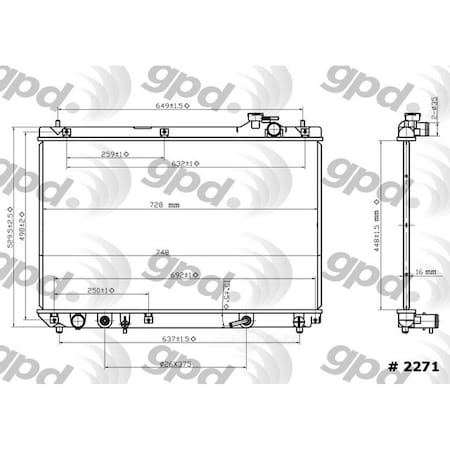 Global Parts Distributors Radiator 2271C