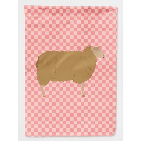Carolines Treasures East Friesian Sheep Pink Check Flag Canvas House BB7977CHF