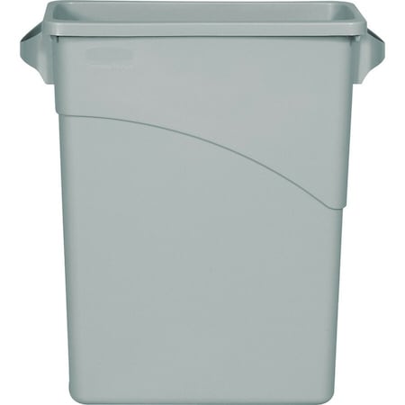 Rubbermaid 15.8 gal Rectangular Slim-Profile Plastic Can, Light Gray, Plastic, 11 in FG354100LGRAY