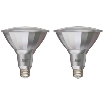 Bulbrite 18 Watt Dimmable Flood PAR38 Medium (E26) LED Bulb - 2700K and 90 CRI, 2PK 861548