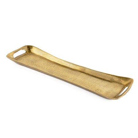 Homeroots 20in Gold Metal Vanity Tray With Handles 574116