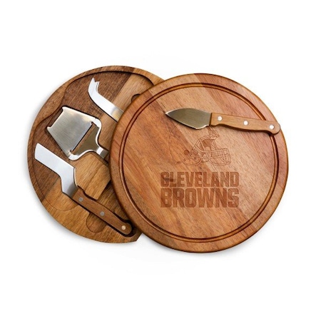 Picnic Time Family Of Brands Cleveland Browns - Acacia Circo Cheese Cutting Board & Tools Set, (Acacia Wood) 855-04-512-083-2