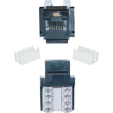 Cable Wholesale CableWholesale Cat5e Keystone Jack, Black, RJ45 Female to 110 Punch Down 310-120BK