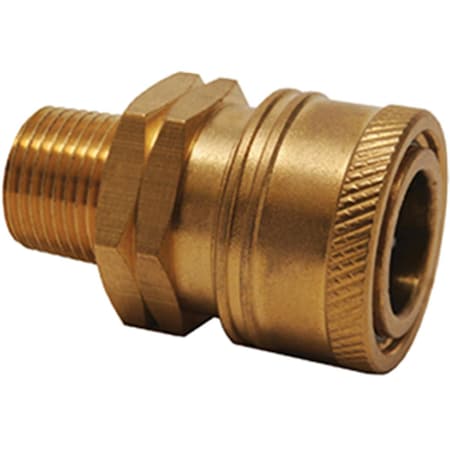 Tool 0.25 in. Male Quick Coupler Socket, Brass TO1520414