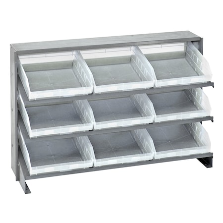 Quantum Storage Systems BENCH RACK W/9 BINS CLEAR QPRHA-109CL