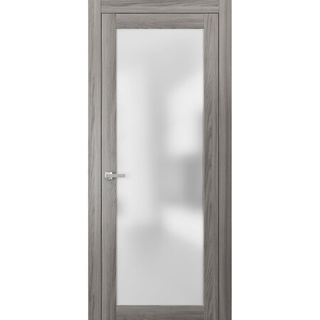 Sartodoors Lite 36x96 Planum 2102 Ginger Ash Frames Trims Satin Nickel Hardware Bathroom Core Wooden  Pre-hung PLANUM2102ID-GA-3696