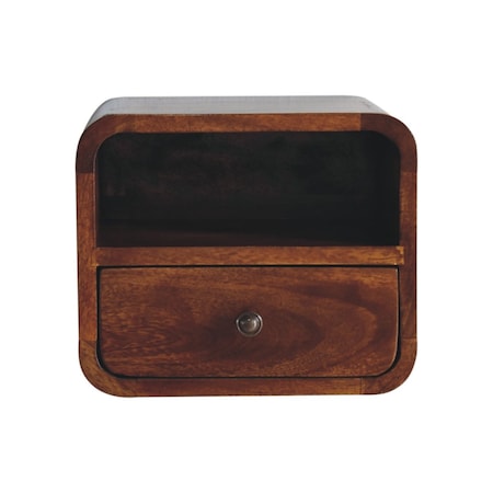 Homeroots 10" Brown Solid Wood Square One Drawer Nightstand 653818