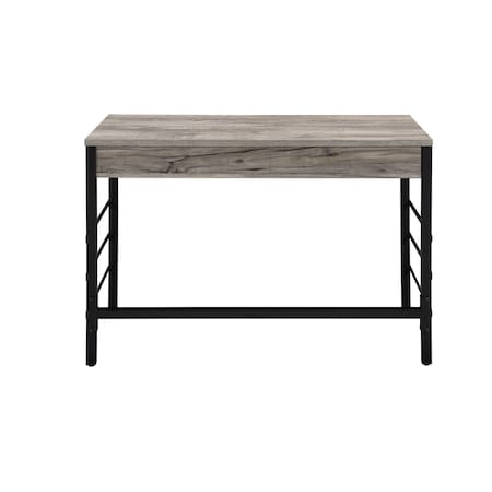 Homeroots 42" Brown and Black Writing Desk With Two Drawers 491425