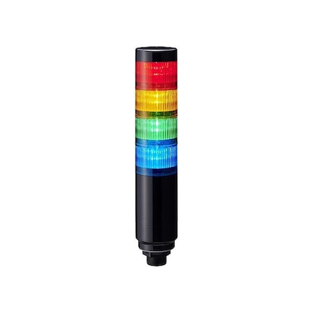 Patlite Signal Tower, 11 1/4 in H, 2 3/8 in dia. LR6-402W8NK-RYGB