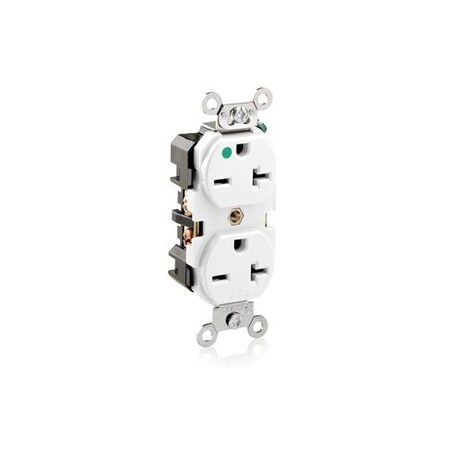 Leviton PlugsandReceptacles, 20A, 250VAC, Wht, Nylon 8400-W