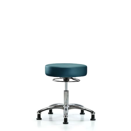 Blue Ridge Ergonomics Vinyl Stool, Chrome, Desk, Glides, Royal BR-VDHSO-CR-RG-8801