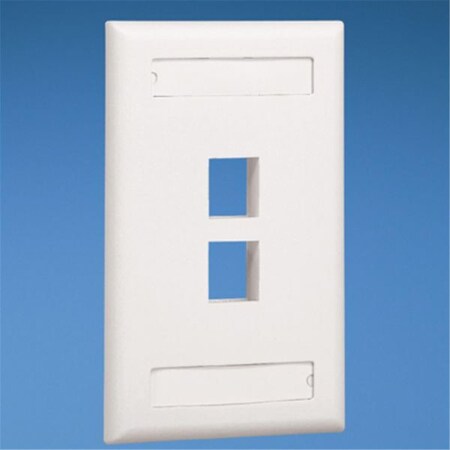 Kilowatt Label Vertical 1-Gang 2-Port Box Flush Mount NetKey Faceplate, White KI3197009