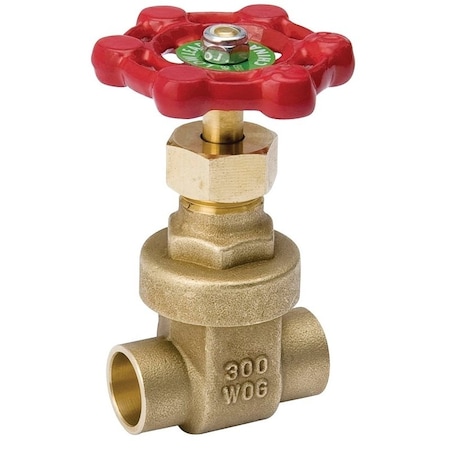 B & K ProLine Series Gate Valve, 1/2 in Connection, Sweat, 300/150 psi Pressure, Brass Body 100-703NL