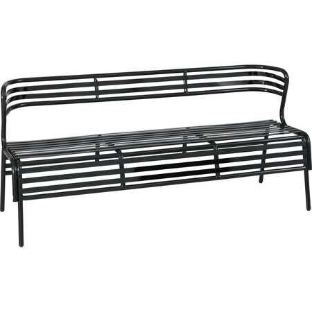 Safco Outdoor/Indoor Bench, CoGo Steel, Black 4368BL