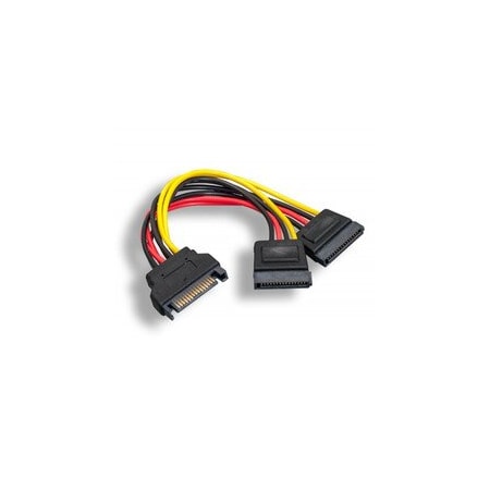 Cable Wholesale SATA 15-Pin Male / Sata 15-Pin Female x 2 Power Y Cable, 6 inch 31SA-02806