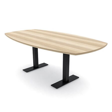 Skutchi Designs Arc Boat Conference Table With Power, 48 in W, 72 in L HAR-ABOT-48X72-T.BK-K525-NA