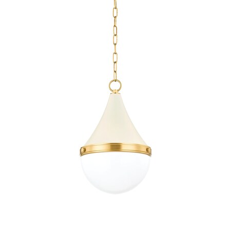 Mitzi Ciara 1 Light Pendant 67.75 In. Aged Brass/Soft Cream H787701S-AGB/SCR